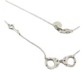 7bis [P6948] - Collier artisanal 'Menottes' argenté - 20x8 mm plata