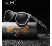 Gafas de sol de madera GM para hombre y mujer, gafas de sol polarizadas de marca de lujo para hombre y mujer, gafas de sol vintage con caja Dark Bamboo verde