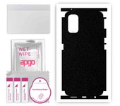 apgo Protective Skin Sticker for the back+sides compatible with Realme 7 Pro, Full Wrap Film, Foil, Vinyl - Pattern Matte Black