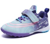 Zapatillas de fútbol para niños con velcro, caña baja, de cuero, con clavos triturados, zapatillas de entrenamiento para niños y niñas 30