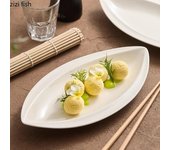 Plato de cerámica irregular, plato creativo para sushi, plato para postres y aperitivos, platos de exhibición de cocina molecular, vajilla destacada para hoteles