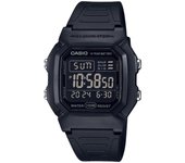 Casio Reloj digital para hombre con correa de resina de hora dual negra W-800H-1BV 100M negro
