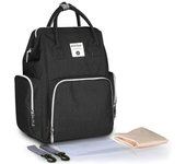 Mochila de bolsa de pañales de bebé Bolsa de pañales de moda de gran capacidad Momia Bolsa de lactancia Viaje para el cuidado del bebé negro