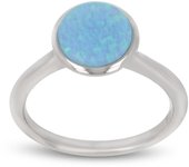 Bague Argent 'Déesse Opale' bleu argenté (rhodié) - 9 mm 60 azul