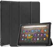 Funda para Fire HD 10 Plus con función atril, funda protectora para tableta HD 10 2021, funda ligera y fina de cuero con función atril y función de suspensión automática.
