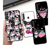 Funda blanda negra HK10 Cut Kuromi para Samsung Note 20 Lite S24 Ultra S23 A03 A05 A06 A11 A71 A15 A16 A13 A24 A25 A33 A52 A53 A50 M55 M35 Plus Samsung S24 Plus azabache