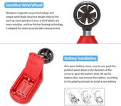 Mini anemómetro digital portátil UNI-T UT363, medidor de velocidad del viento y temperatura, pantalla LCD negro rojo