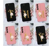 Para Samsung Galaxy S21 S22 S23 + Ultra Note 20 Ultra Funda de lujo con letras de flores de silicona suave líquida para Samsung S22 S 20 21 22 23 Funda parachoques Samsung S20