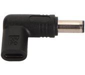 Adaptador USB tipo C hembra a 6,0 x 3,7 mm, carga rápida PD de 100 W, adaptador USB C a CC en ángulo de 90 grados