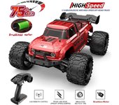 Nuevo KF18 1:Coche todoterreno RC 4WD de 14 pulgadas, coche de carreras de alta velocidad con motor sin escobillas de 2,4 G, coche de control remoto, camión de 75 km/h con luz LED, juguete de regalo para niños 2S battery negro