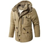 Chaqueta cálida para hombre, Parka de invierno con capucha, cortavientos, abrigo de algodón acolchado grueso, chaquetas de lana informales ajustadas para hombre, Parkas clásicas S