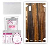 apgo Protective Skin Sticker for the back+sides compatible with Xiaomi Redmi 7A, Full Wrap Film, Foil, Vinyl - Pattern Tigerwood