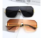 Nuevas gafas de sol con caja de metal, gafas negras de montura grande a la moda, gafas de cara pequeña personalizadas