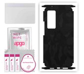 apgo Protective Skin Sticker for the back+sides compatible with Vivo X60 Pro 5G, Full Wrap Film, Foil, Vinyl - Pattern Black Camo