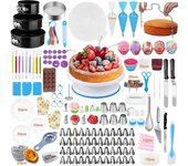 Juego de 527 piezas para decorar tartas, juego de herramientas para hornear con plato giratorio, para cocina y cupcakes