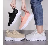 Zapatillas deportivas de tenis para mujer, deportivas para gimnasio, informales, con cordones y malla transpirable. 42EU/CN43 blanco