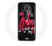 Coque pour Samsung Galaxy S6 Edge Squid Game Affiche masques soldats logo coréen