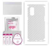 apgo Protective Skin Sticker for the back+sides compatible with Oppo Reno4 Pro 5G, Full Wrap Film, Foil, Vinyl - Pattern Transparent Carbon