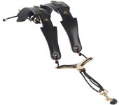 Arnés ajustable con correa de hombro doble de cuero para saxofón profesional para alto/soprano/