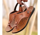 Sandalias de Moda para Hombre Nuevos Zapatos de Playa Zapatillas de Cuero Vacuno Chanclas Antideslizantes para Exterior Sandalias de Cuero 2024 Nuevas Sandalias de Exterior para Hombre 43 negro
