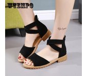 Zapatos planos de mujer Sandalias de ocio de cuero suave de verano Zapatos casuales 40 blanco