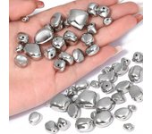 10-50 unids/bolsa de plata chapada en rodio, diferentes formas, cuentas sueltas CCB para collar, pulsera, pendientes, fabricación de cuentas de joyería DIY 7*6mm-50pcs