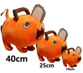 Muñecos de motosierra de Anime de 25cm para niños, juguete de peluche de dibujos animados de Pochita, almohada de perro naranja, juguete suave de peluche para regalo de cumpleaños