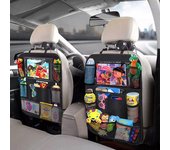 Organizador para asiento trasero de coche con soporte para tableta y pantalla táctil, bolsillos de almacenamiento automáticos, protectores para respaldo de asiento de coche, accesorios para coche