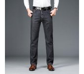 Vaqueros elásticos para hombre, pantalones ligeros de negocios, cintura alta, pantalones informales profundos para hombre, pantalones grandes versátiles, para hombre 28 azul