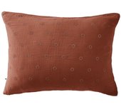 Taie d'oreiller Brodée Déco  Gaïa Boho  60 x 60 cm & 50 x 70 cm  Gaze de Coton  - Gaïa Boho Terracotta - 50 x 70 cm