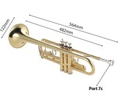 Trompeta en si bemol de latón pintado en oro, exquisito y duradero instrumento musical con guantes para boquilla Neutral Brand