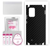 apgo Protective Skin Sticker for the back+sides compatible with Realme Narzo 50i, Full Wrap Film, Foil, Vinyl - Pattern Carbon Black