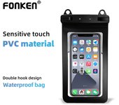 Fonken-funda impermeable para teléfono móvil, bolsa con cordón de doble gancho, funda para teléfono inteligente de hasta 7,5 pulgadas blanco