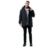 Parka larga de lujo para hombre Hype XXL borgoña