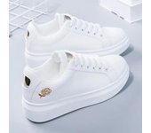 Zapatos De Mujer para correr primavera moda Otoño blanco transpirable bordado flor con cordones zapatillas informales Zapatos De Mujer 40 oro