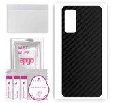 apgo Protective Skin Sticker for the back compatible with Xiaomi Civi 1S, Wrap Film, Foil, Vinyl - Pattern Carbon Black
