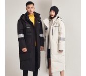 Chaqueta de plumón para parejas de invierno, abrigo Parka largo y cálido con capucha para hombre, abrigo de plumón de pato blanco S