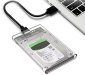 Carcasa para disco duro externo USB 3.0 de ABS transparente de 2,5  para SSD y HDD 2.0