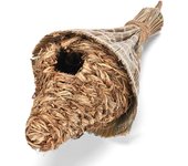 Casitas de césped para pájaros, casa tejida a mano para colibríes, caseta colgante de césped para exteriores, casita colgante pequeña para carboneros, suministros para mascotas
