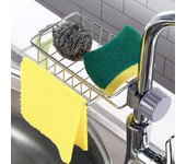 Estante para grifo de cocina, soporte para esponja, organizador para fregadero, escurridor colgante, estante de almacenamiento de acero inoxidable para esponja y jabón, 1 ud.