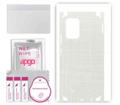 apgo Protective Skin Sticker for the back+sides compatible with Realme Narzo 50i, Full Wrap Film, Foil, Vinyl - Pattern White Fabric