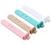 4 soportes de silicona para enrolladores de auriculares, organizador de cables y cables