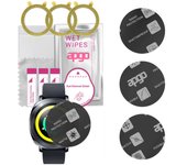 3 protectores de pantalla de vidrio híbrido mate apgo para Samsung Gear Sport, sustituto de vidrio templado, antiagrietamiento.