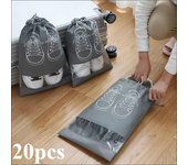 Bolsa de almacenamiento de zapatos no tejida de 20 piezas, organizador de armario, bolsa portátil de viaje, bolsillo con cordón impermeable, suministros para la organización del hogar medium-1pcs