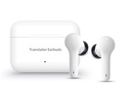 Auriculares inalámbricos BT Auriculares Traductor Auriculares con micrófonos Estuche de carga Soporte en tiempo real blanco