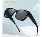 aoron Gafas de sol polarizadas con montura TR90 para hombre y mujer, lentes de sol polarizadas con diseño de moda para deportes al aire libre, antideslumbrantes, UV400, para conducir y pescar negro