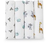 Juego de 4 pañales de muselina de algodón Aden Anais con diseño de jungla (4 unidades) - 2026 [Artículo] blanco