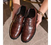 Zapatos de cuero para hombre, zapatos de negocios para hombre, zapatos de cuero formales casuales para hombre de estilo británico, zapatos de Amazon 39 marrón