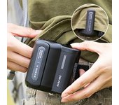 Mini ventilador de clip para el cuello, ventilador de cintura, refrigeración por aire, ventilador de clip para cinturón recargable por USB para viajes al aire libre, 3 velocidades, flujo de aire fuerte, ventilador personal verde oscuro