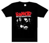 Camiseta unisex de música punk rock con foto grupal de Rancid Dominoes S